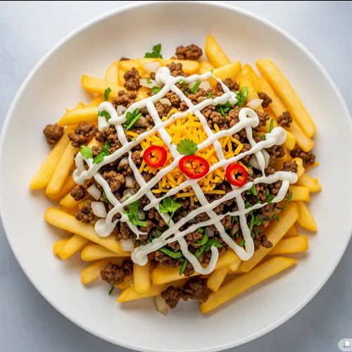 Chips, Cheese & Spicy Mince 